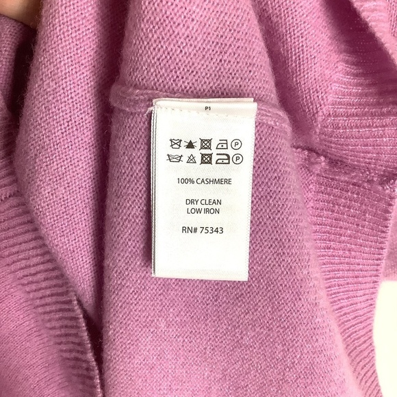 100% 2 ply Cashmere Short Sleeve Top Lavender Pink Size Large - Picture 8 of 10